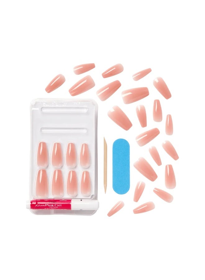 KISS Bare-But-Better Press-On Nails, Nail Glue Included, Embrace It, Light Nude Medium Length - Image 3